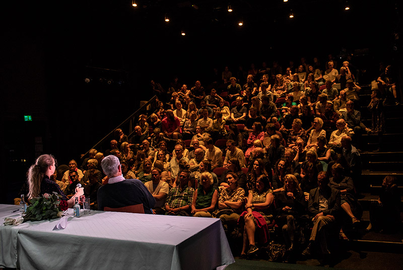 Interview med Mogens Lykketoft på Blaagaard Teater, 2019. Foto: Brian Berg